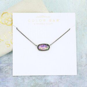 Kendra Scott Elisa Lilac Abalone necklace Gunmetal Tone